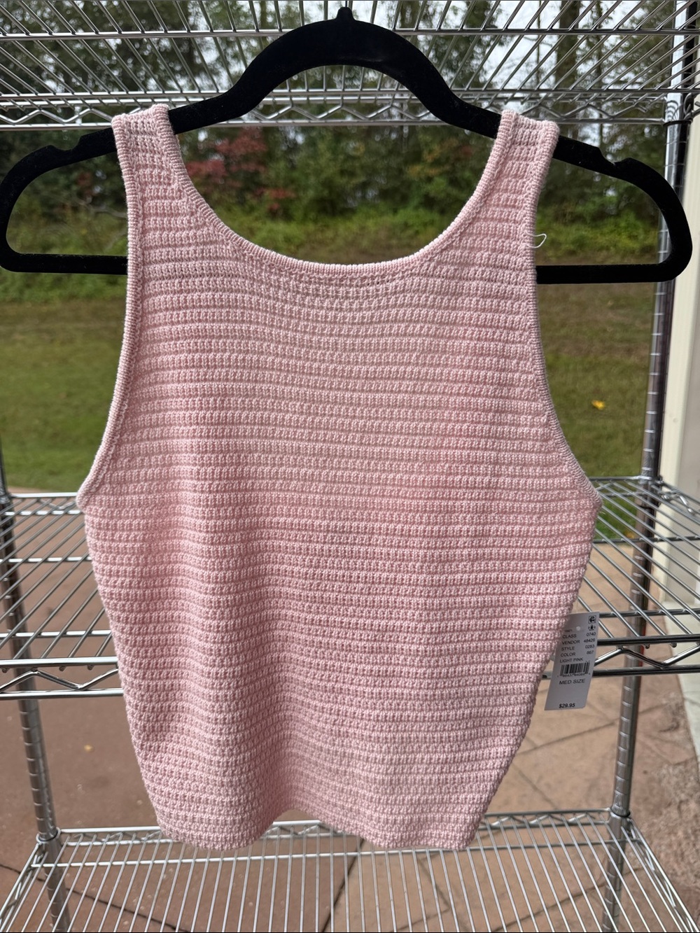 La Hearts Light Pink Cropped Ribbed Tank